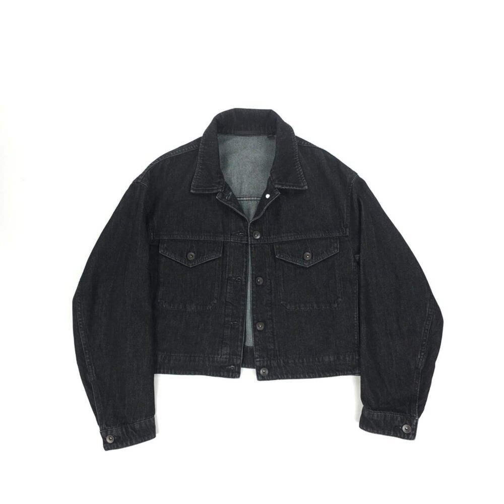 NEW Uniqlo Denim Cropped Jacket Black Downtown Girl Western Boho 90s Minimal Y2k